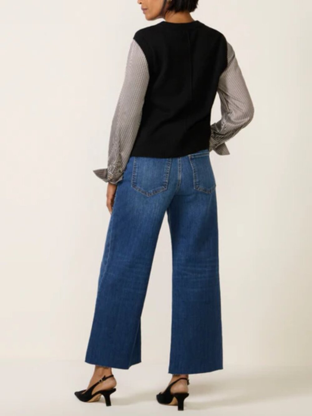 Kut From The Kloth Meg High Rise Fab Ab Wide Leg Raw Hem Ankle Crop size 12 - Picture 6 of 13
